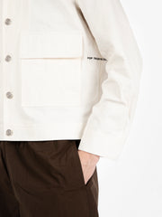 POP TRADING COMPANY - Full button linen jacket off white
