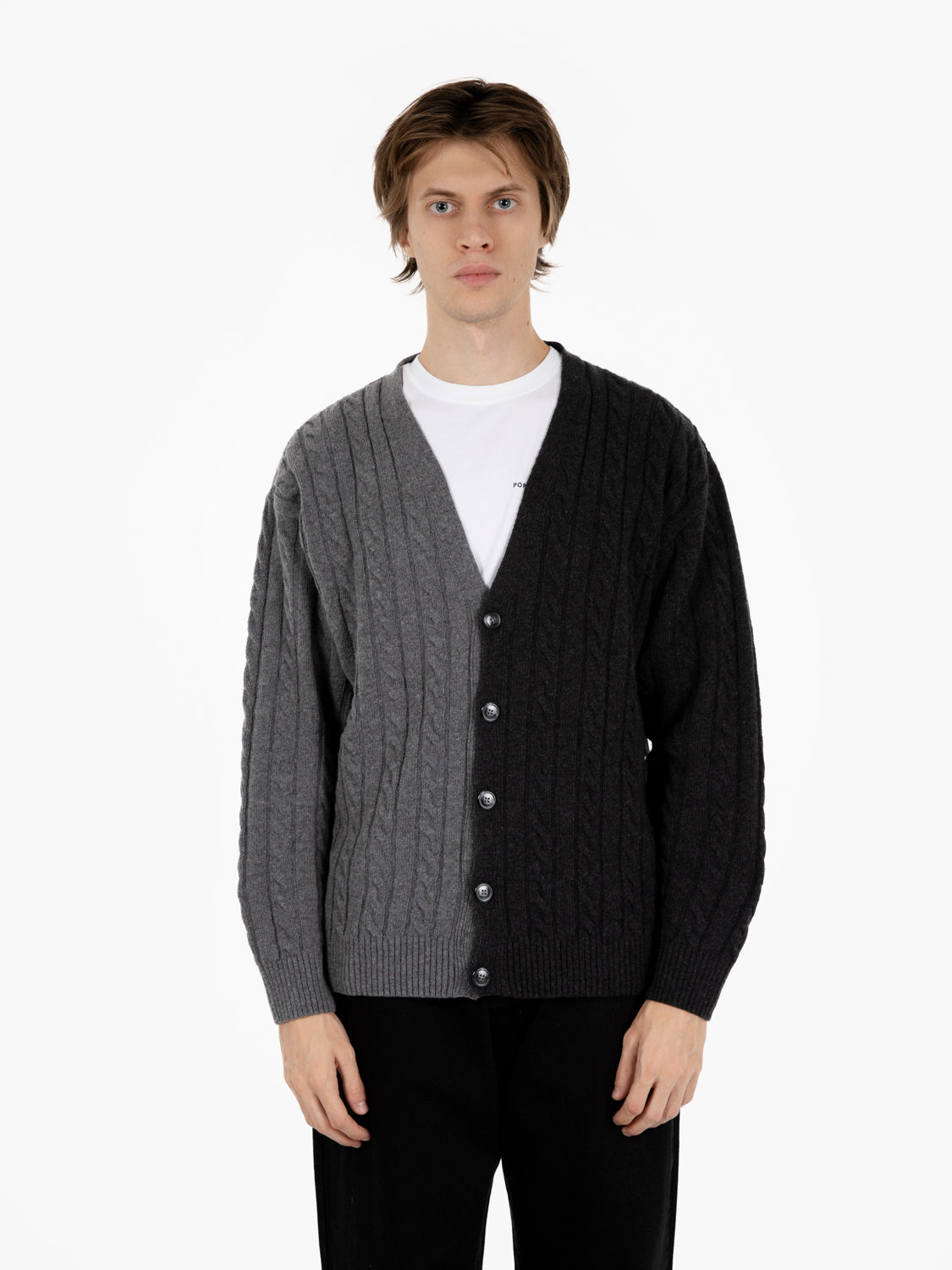 Knitted Cable cardigan anthracite / charcoal