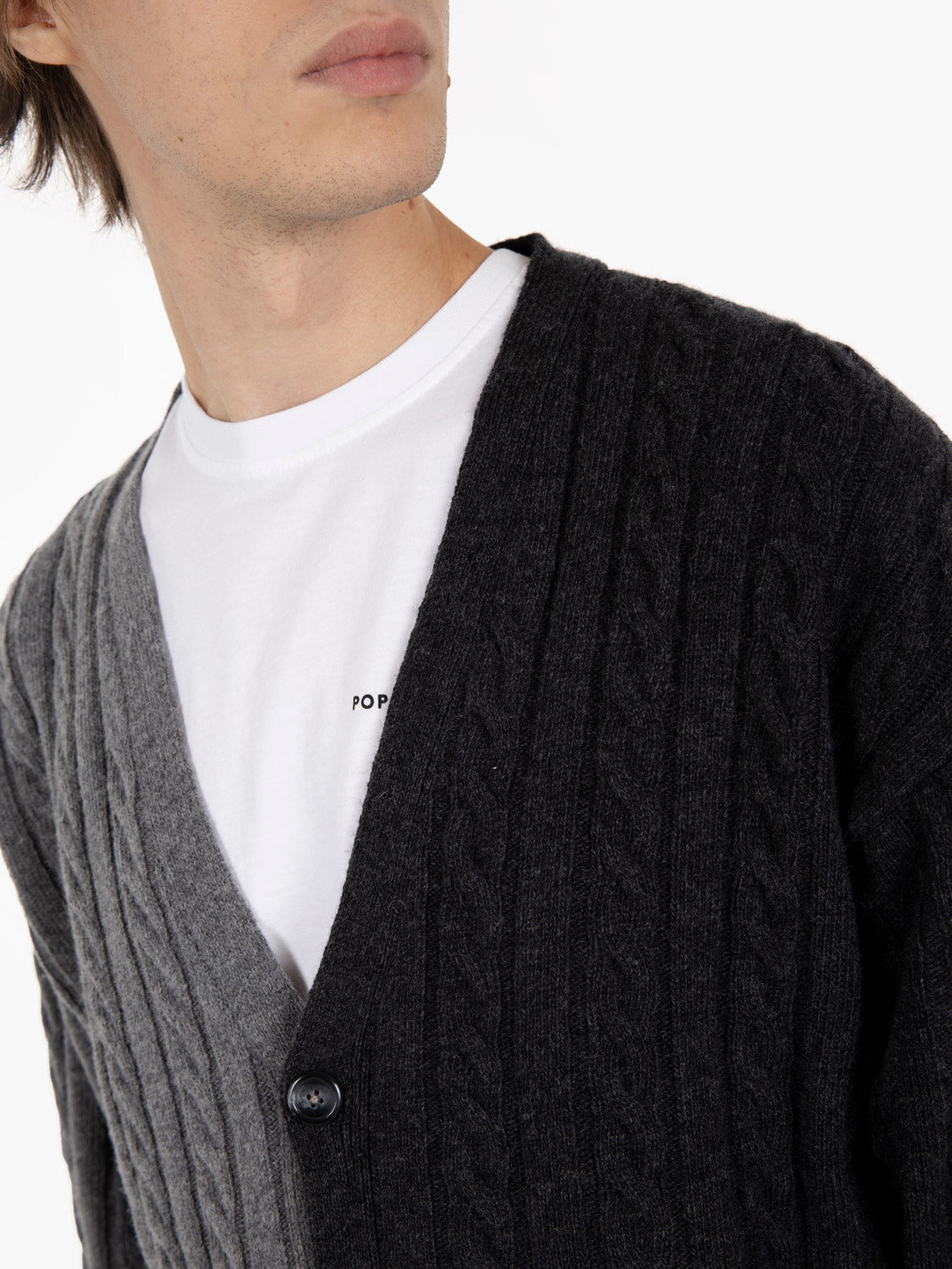 Knitted Cable cardigan anthracite / charcoal
