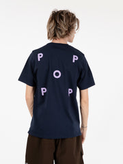POP TRADING COMPANY - Logo t-shirt navy / viola