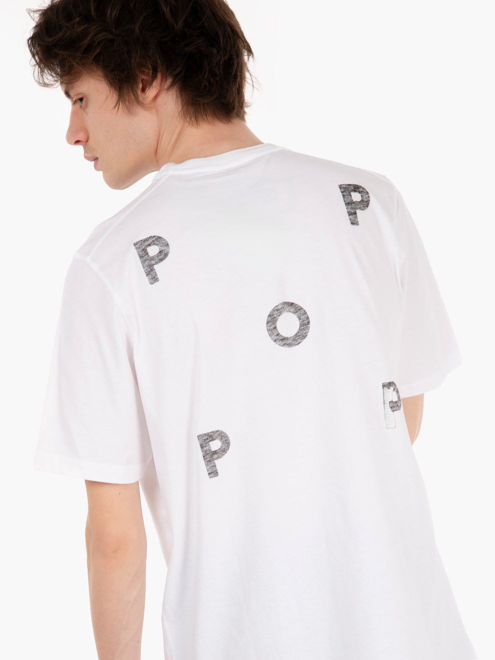 T-shirt con stampa logo fronte retro white