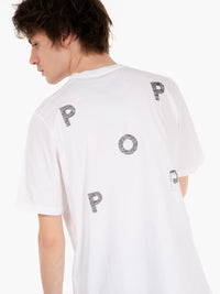 T-shirt con stampa logo fronte retro white