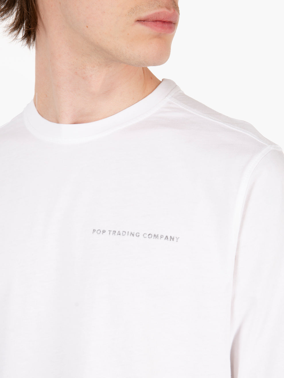 T-shirt con stampa logo fronte retro white