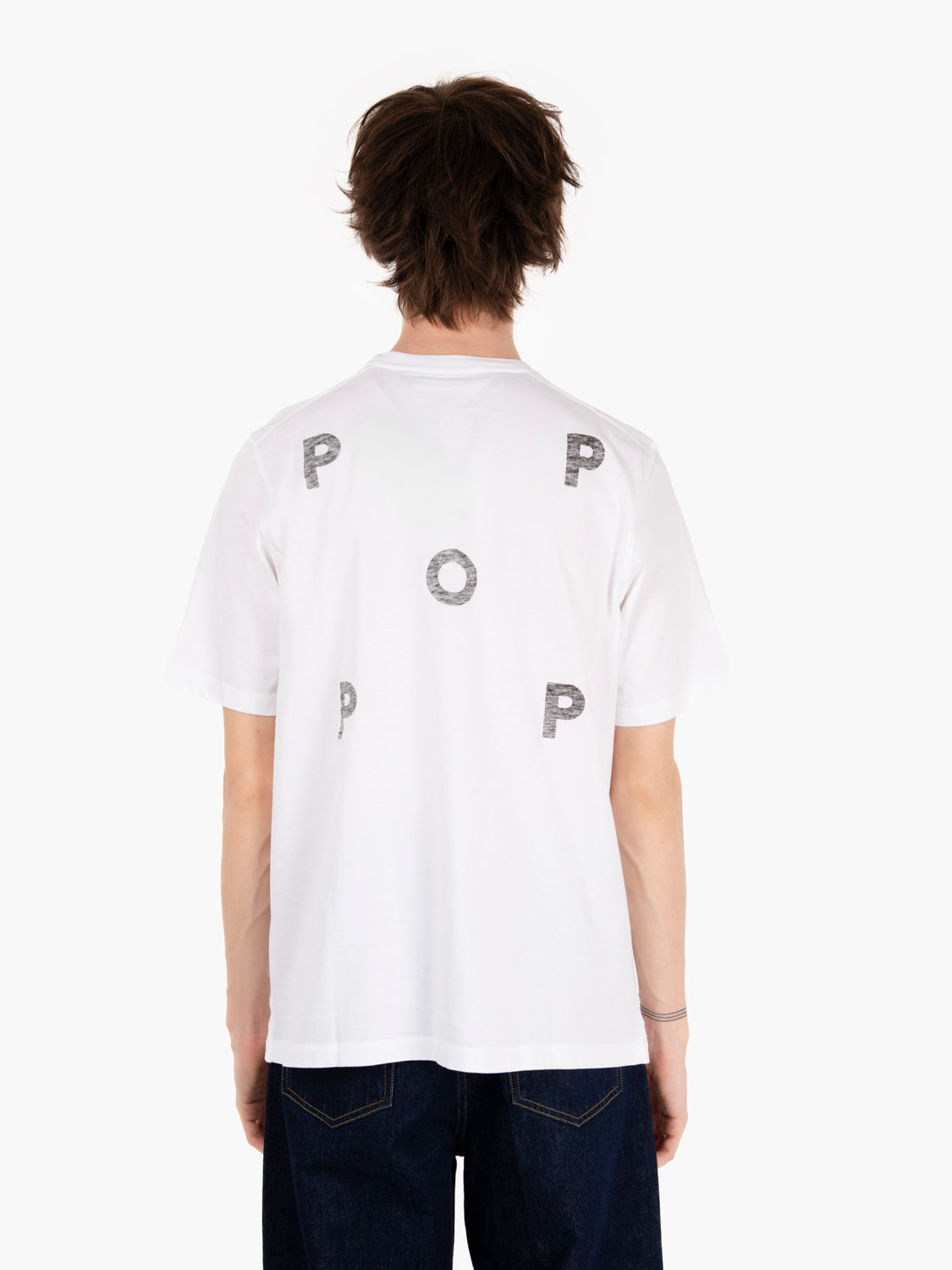 T-shirt con stampa logo fronte retro white