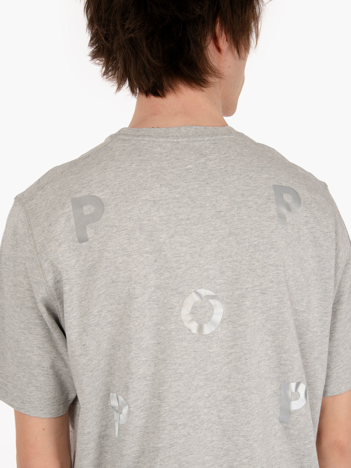 T-shirt reflective logo grey heather
