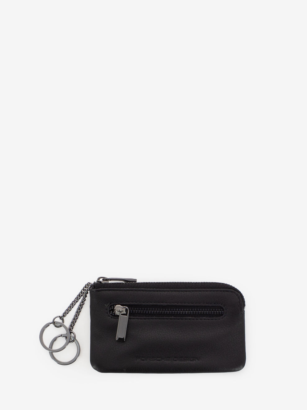 Black leather key case