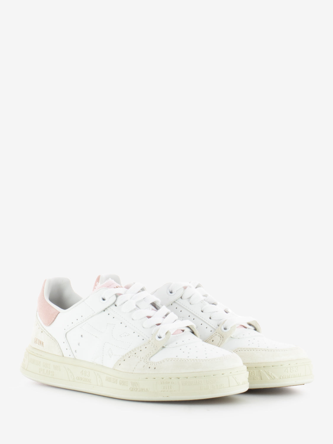 Quinnd white / light rose sneakers