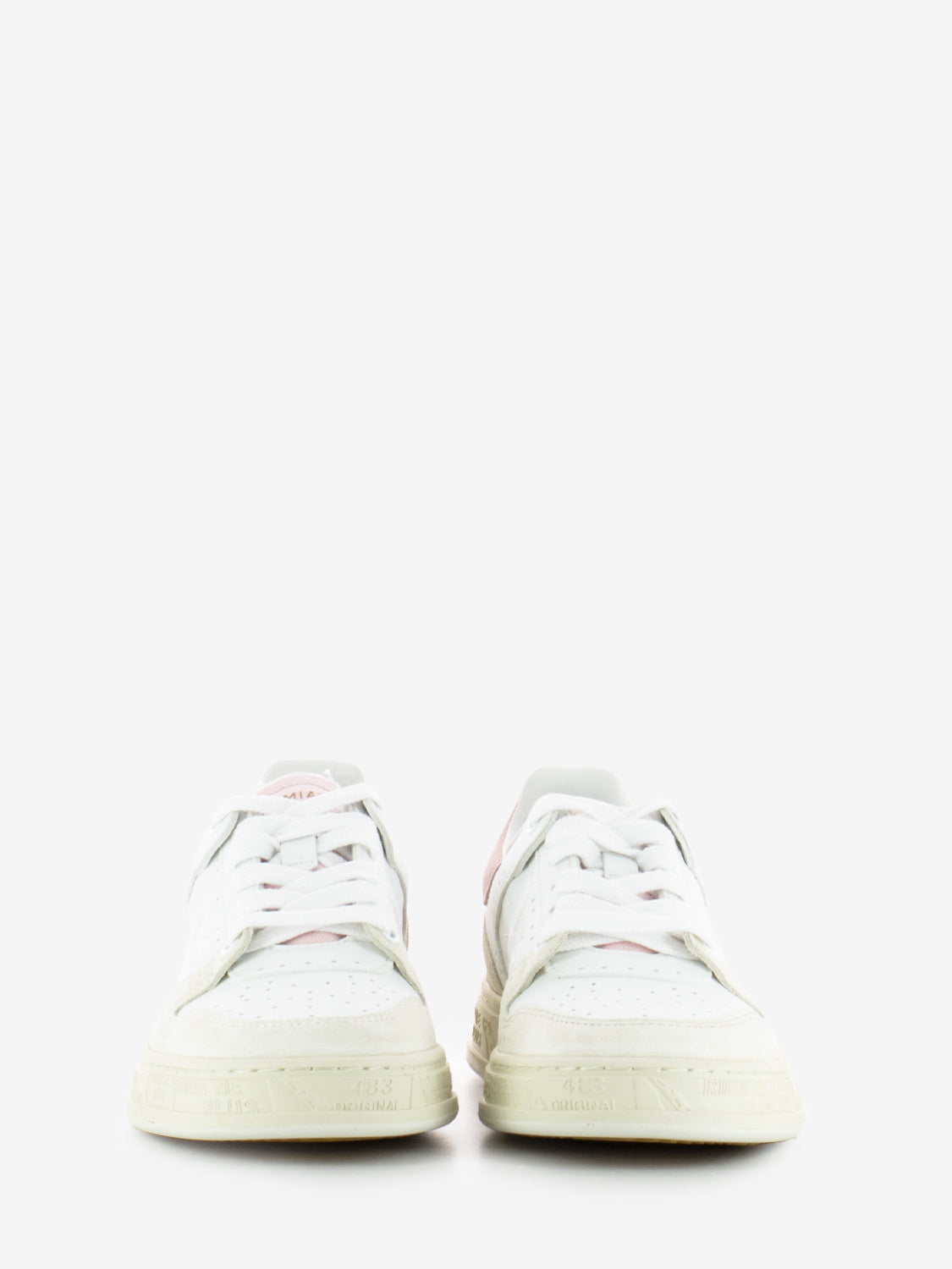 Quinnd white / light rose sneakers