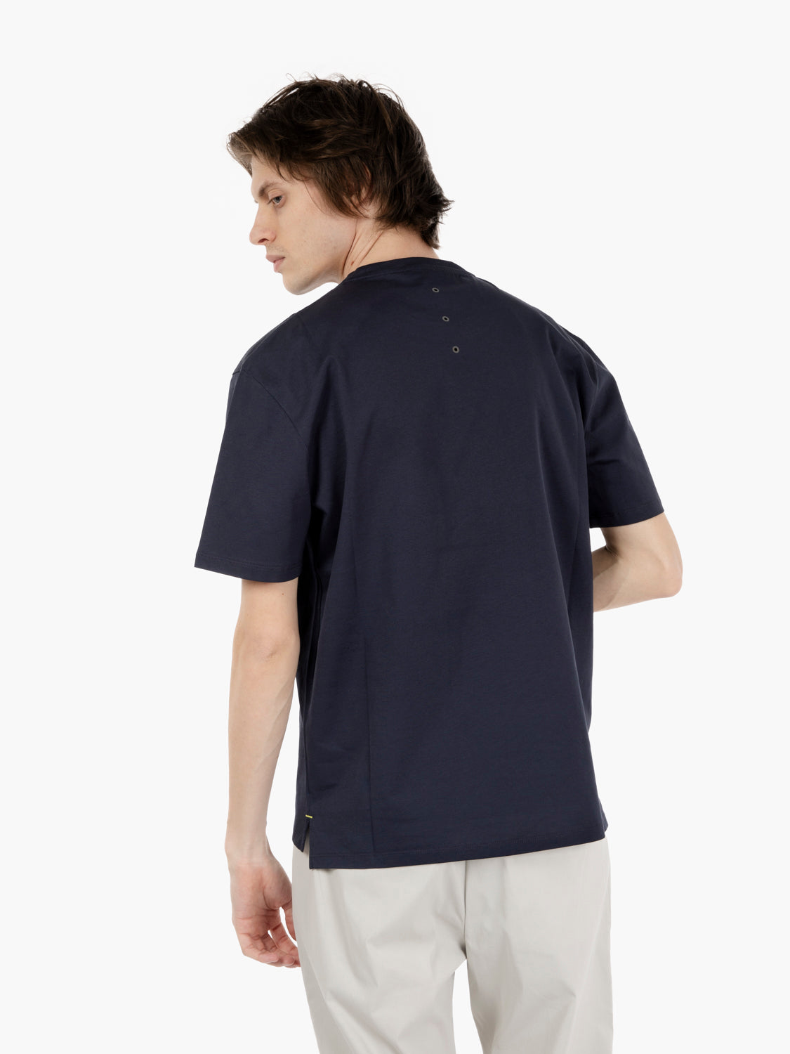 T-shirt stampa logo e fori posteriori blue