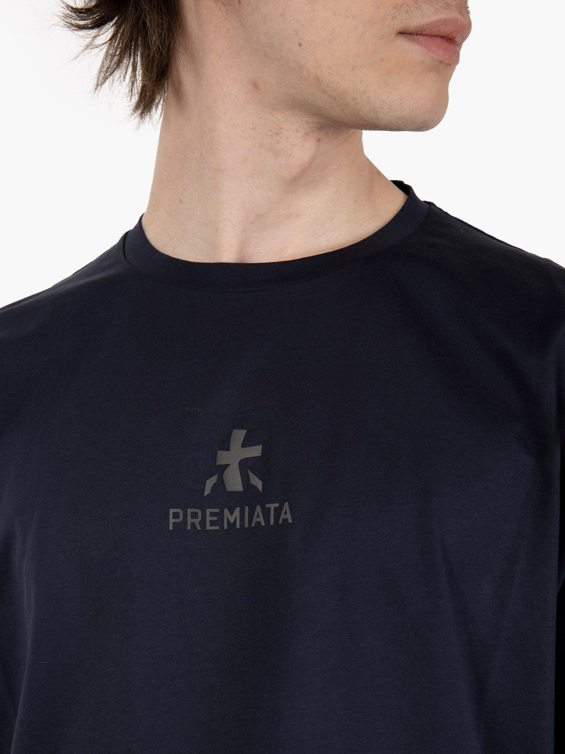T-shirt stampa logo e fori posteriori blue