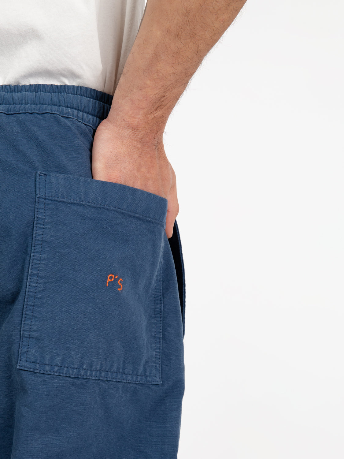 Pantaloni Time Off canvas blue washed