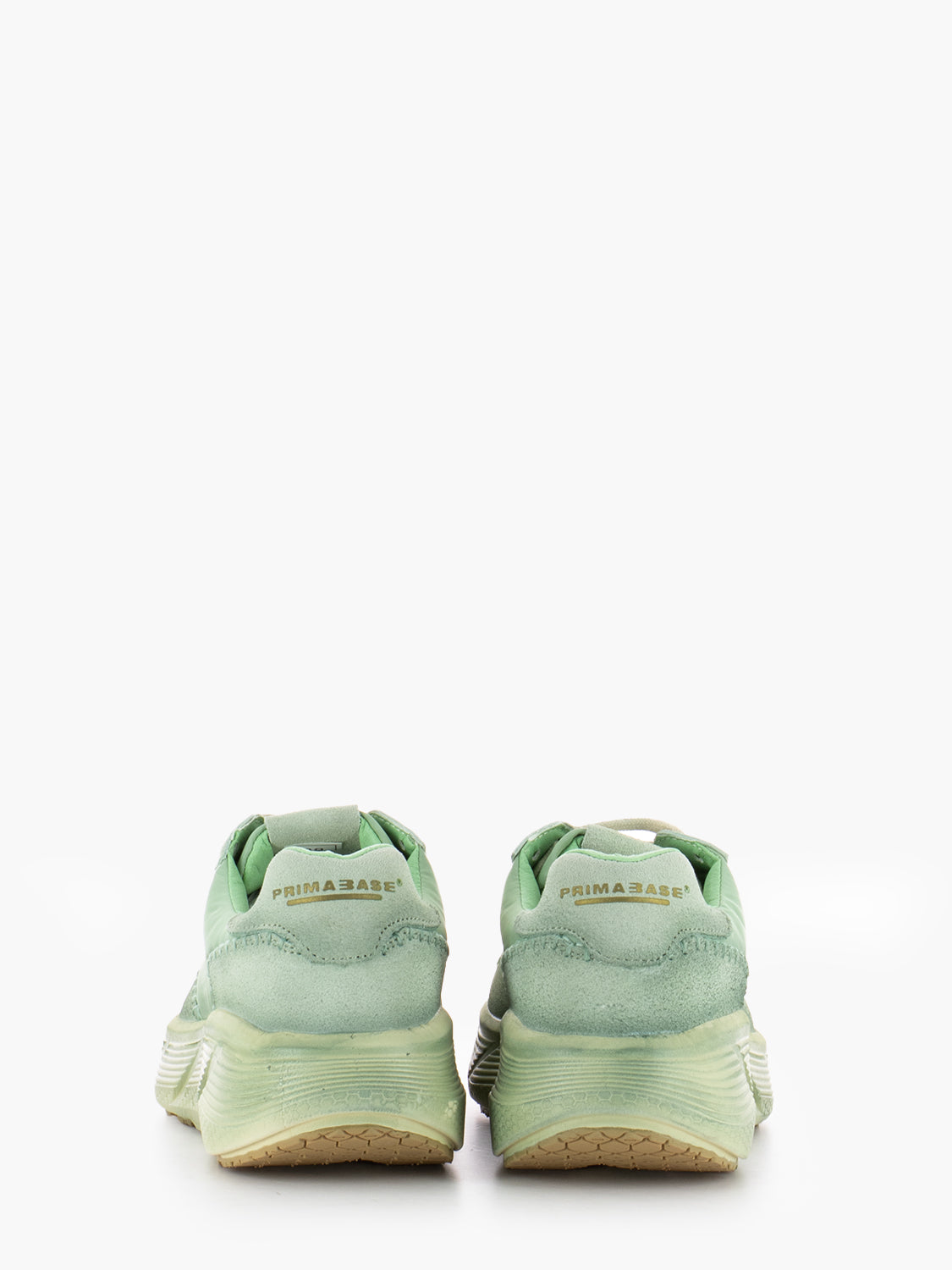 Sneakers in tessuto e suede menta