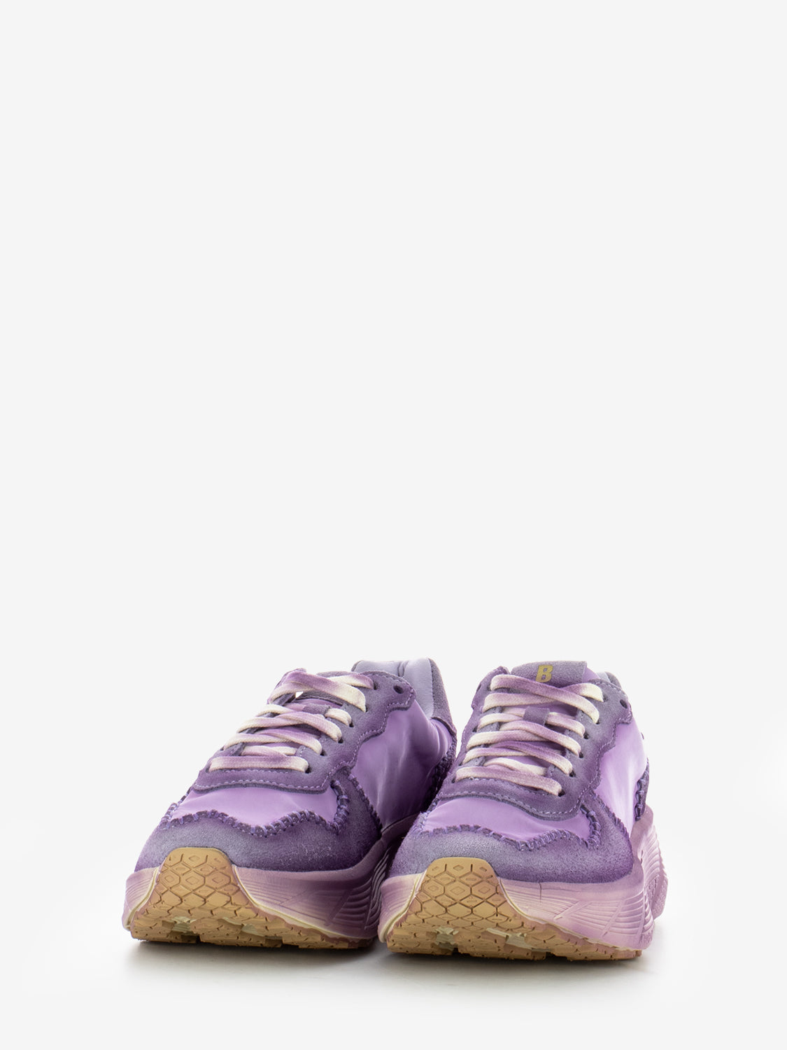 Sneakers in tessuto e suede viola