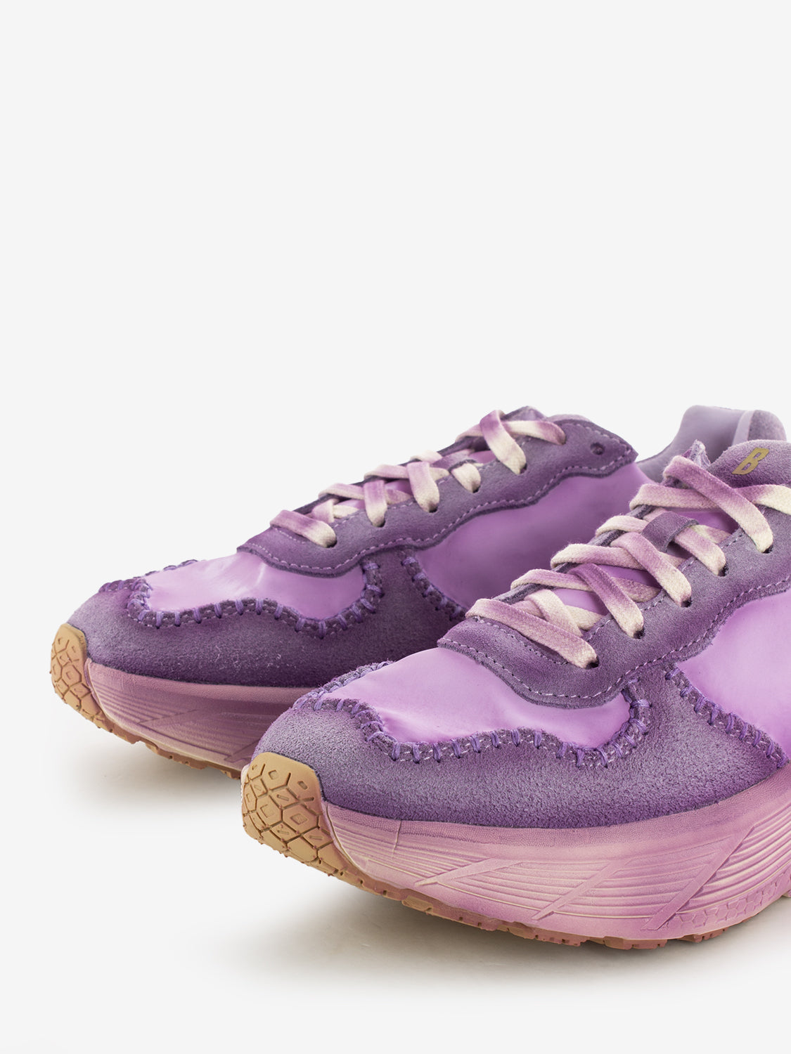 Sneakers in tessuto e suede viola