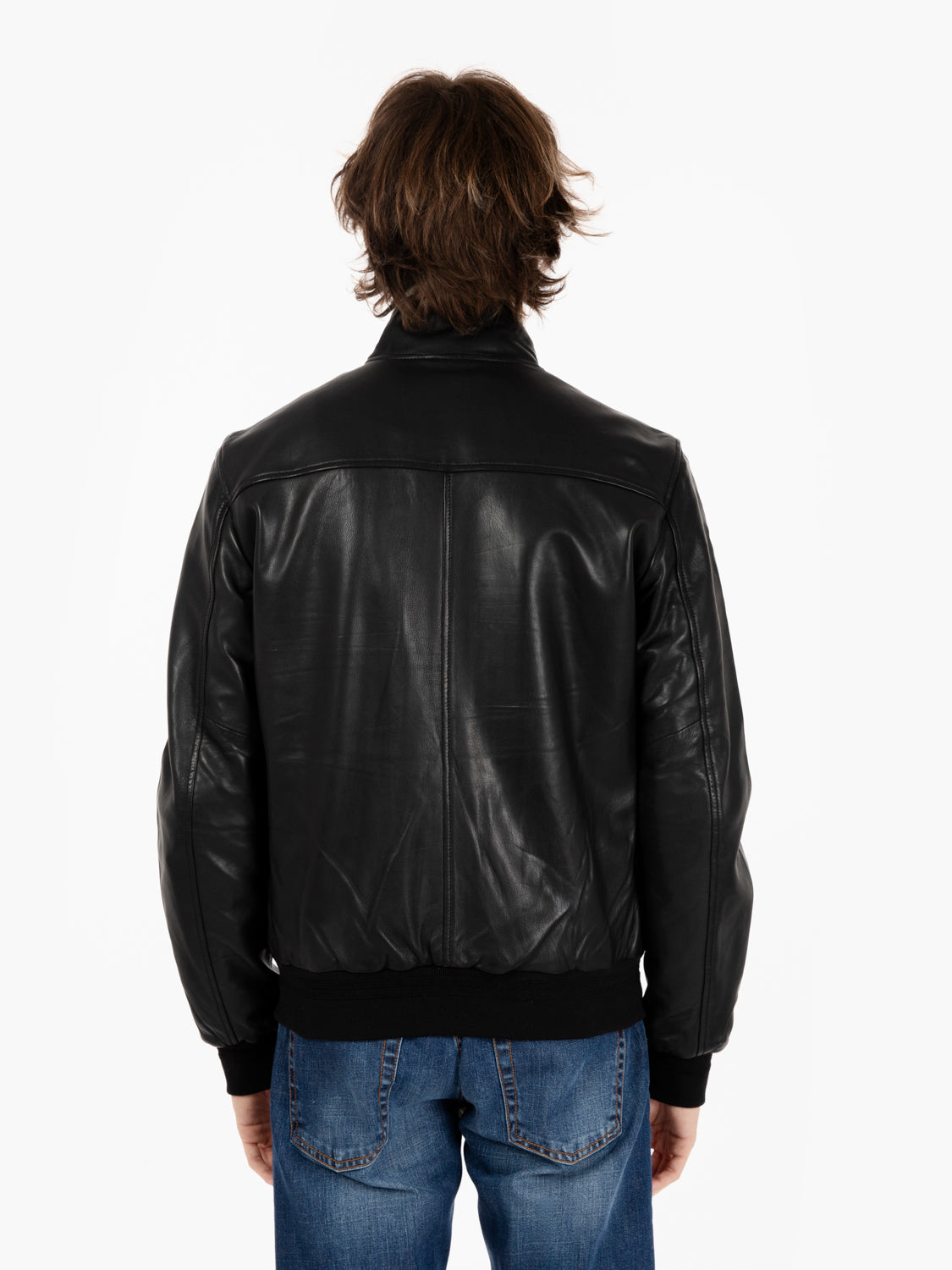 Black lined leather jacket