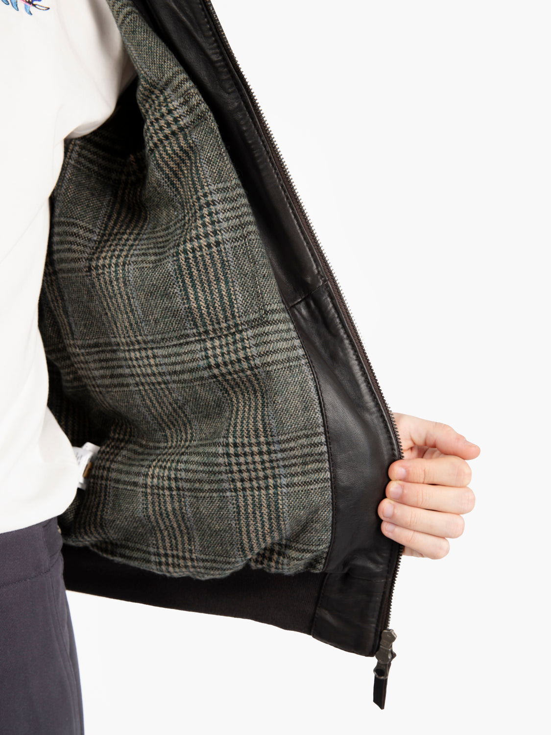 Dark brown lined leather jacket