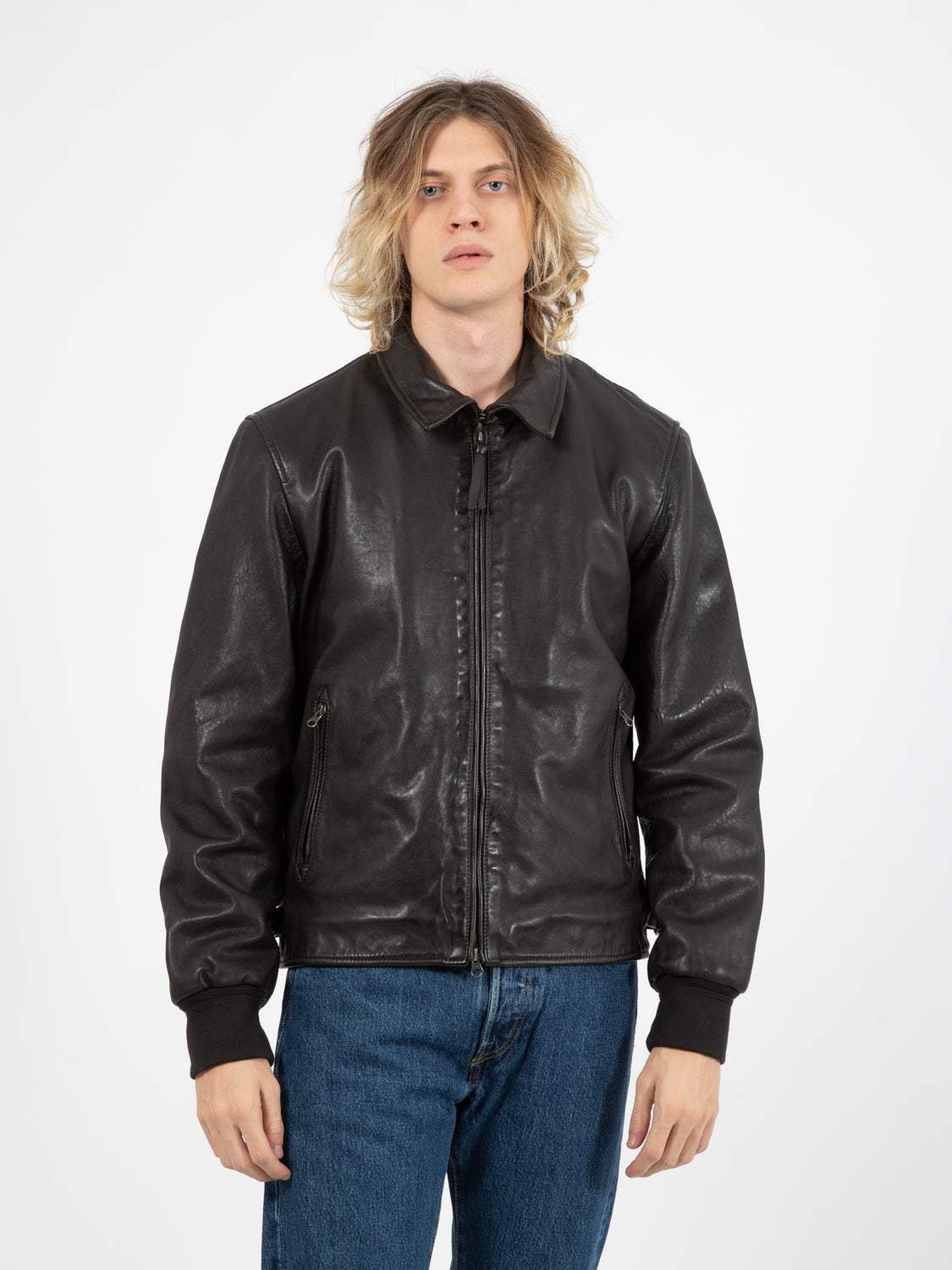 Dark brown leather jacket