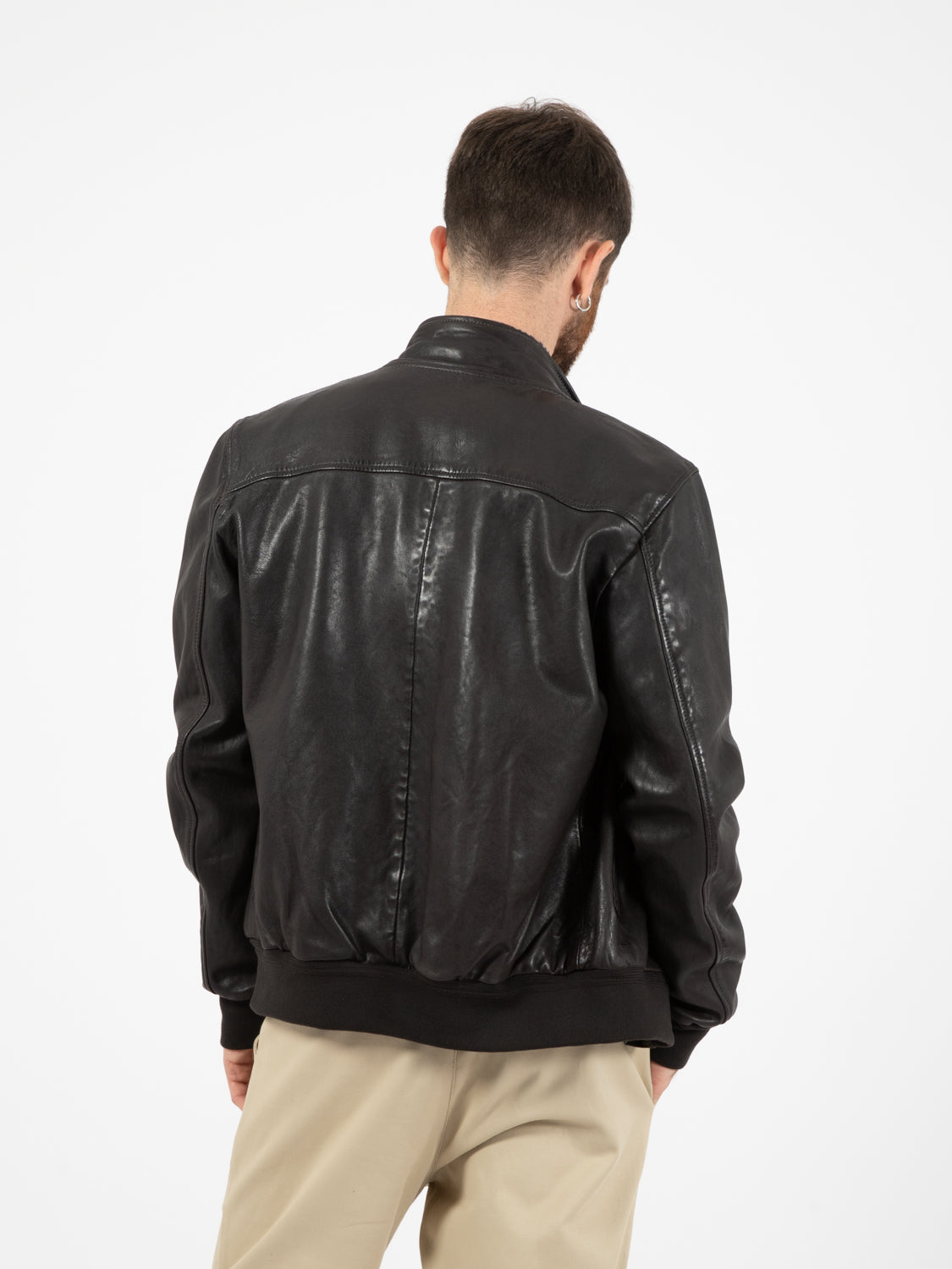 Dark brown leather jacket