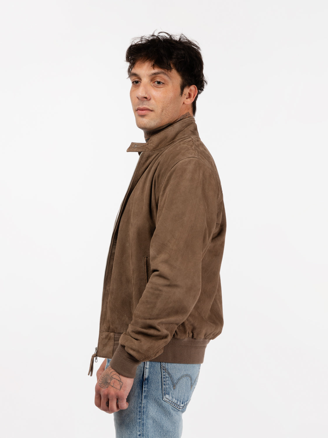 Stone grey suede jacket
