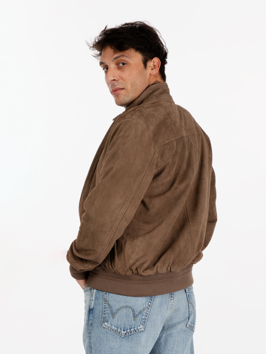 Stone grey suede jacket