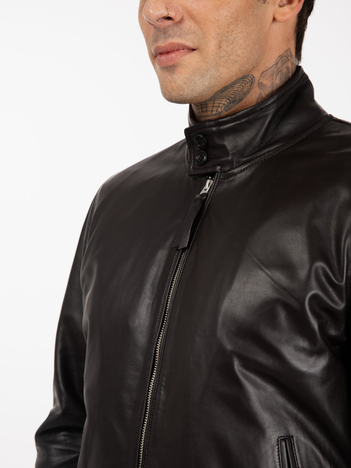Dark brown lined nappa jacket