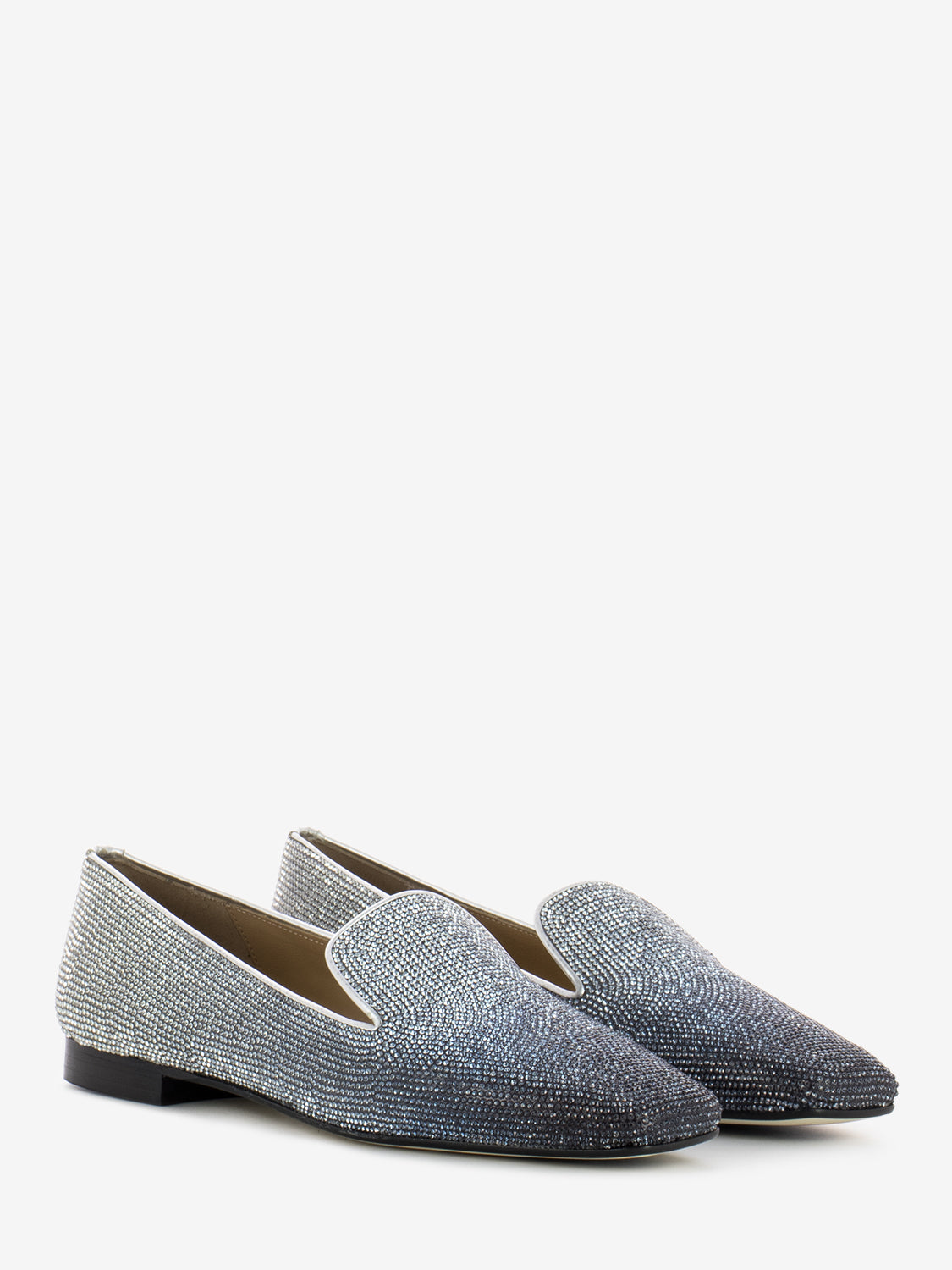 Crystal degrade black/silver ballet flat