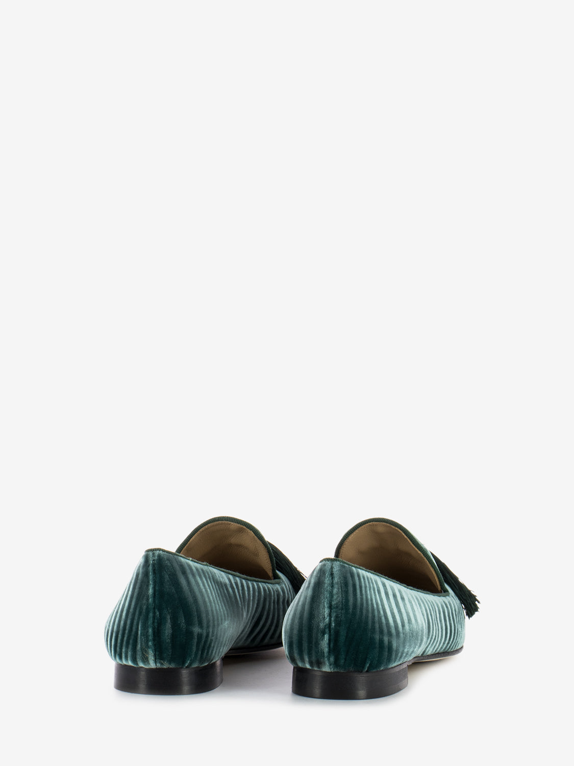 Friulane in velvet and petrol leather