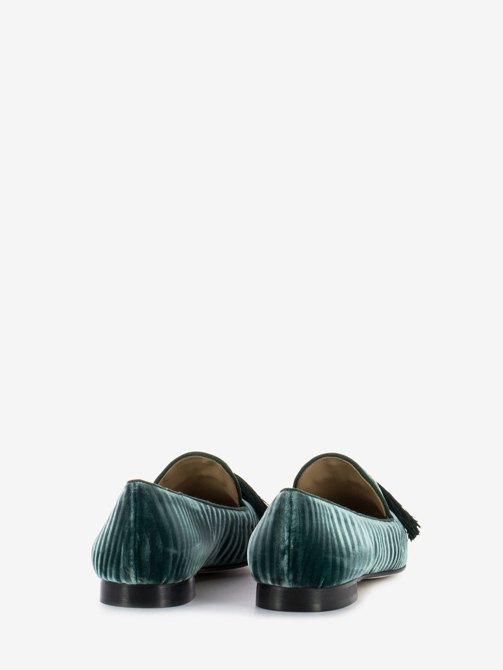Friulane in velvet and petrol leather
