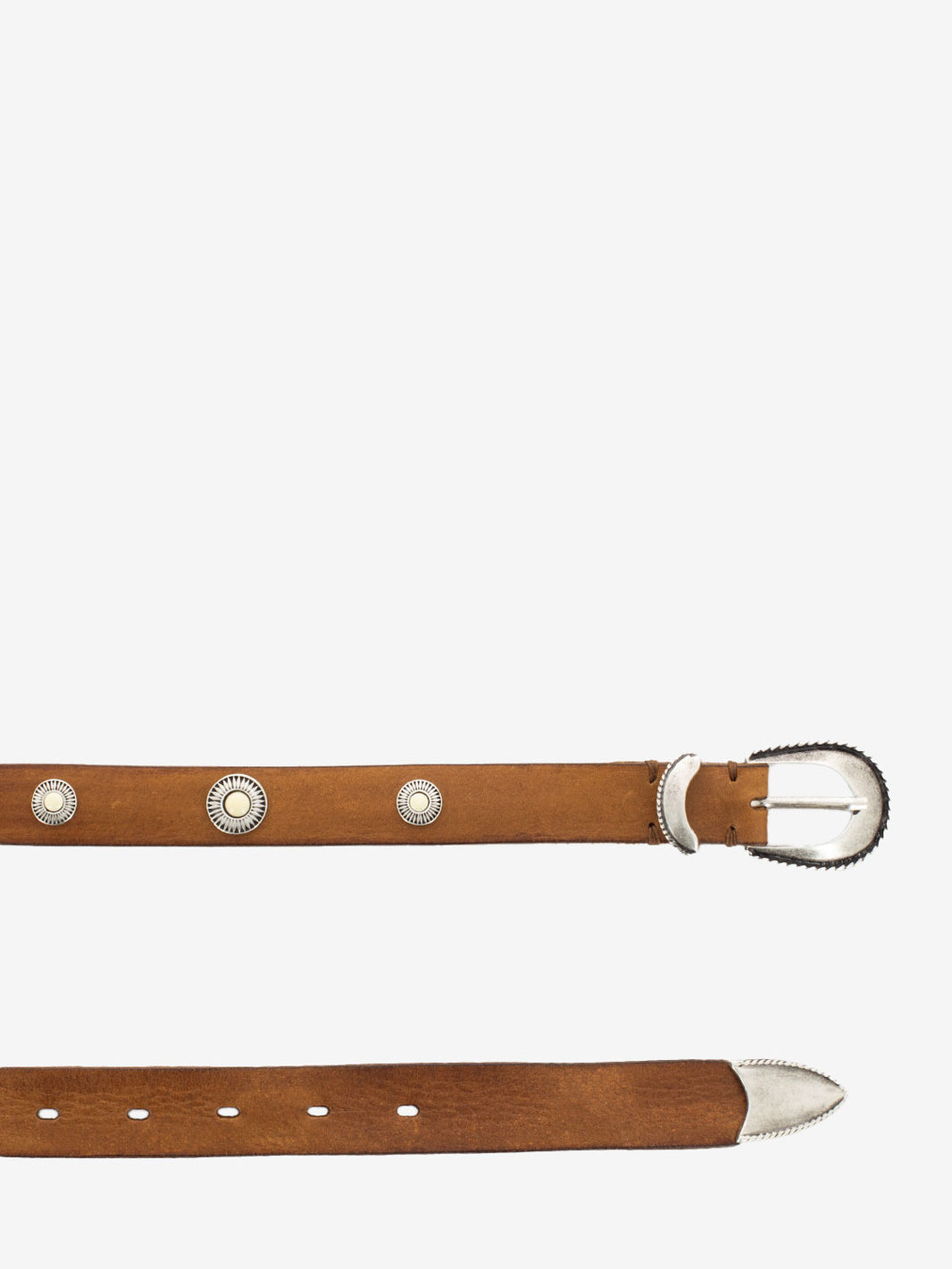Brown leather belt with stones