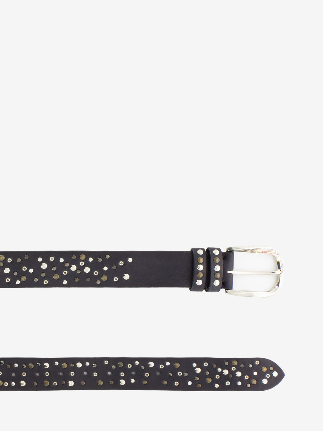 Dark Brown Studded Leather Belt