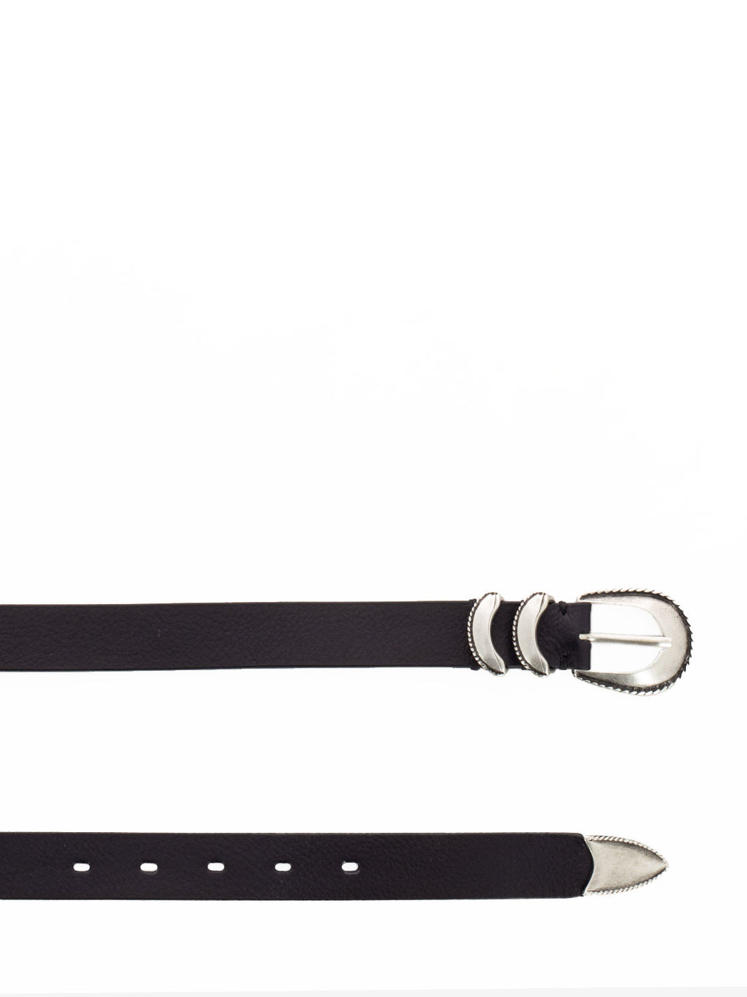Black grain leather belt