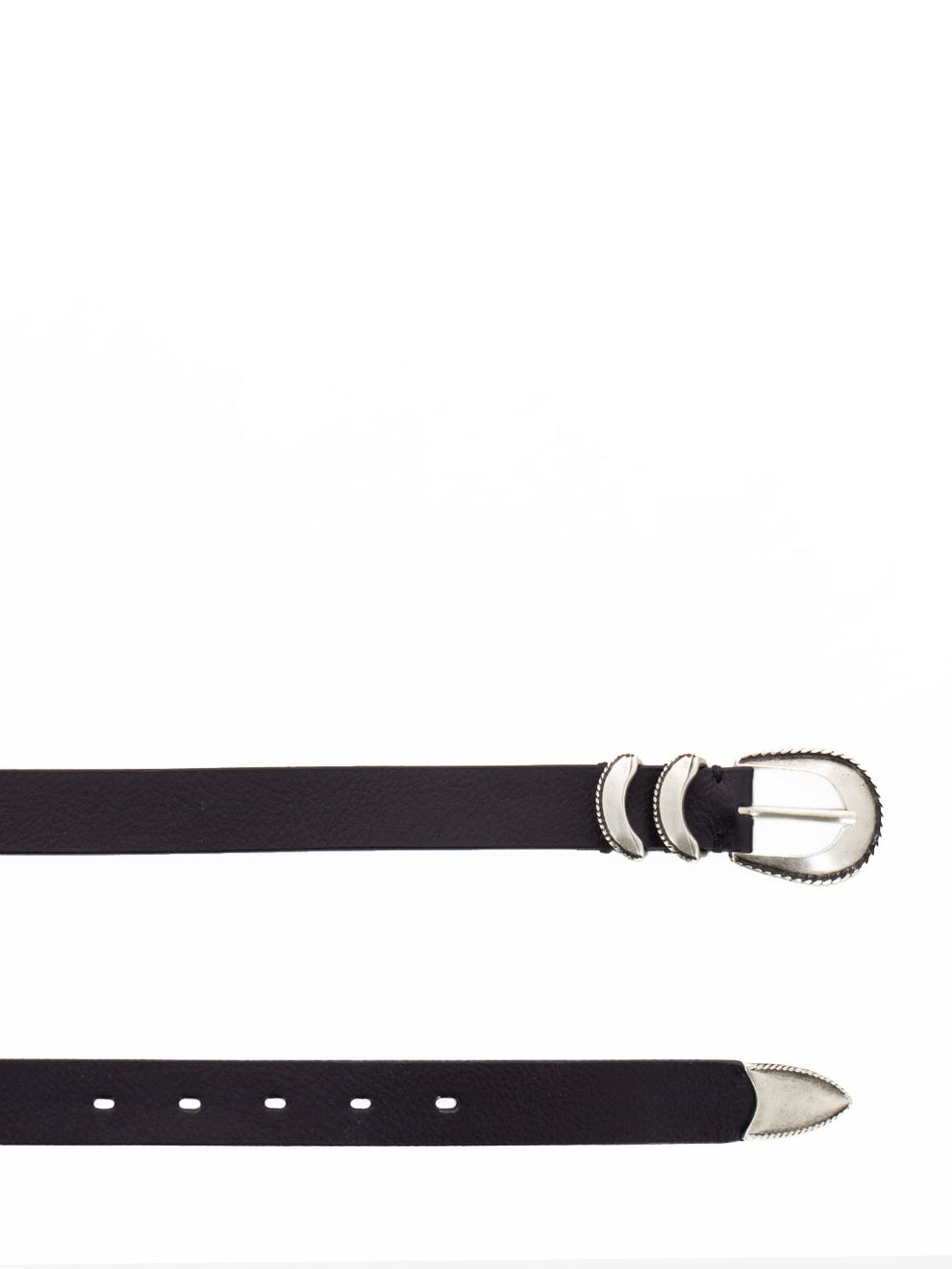 Black grain leather belt