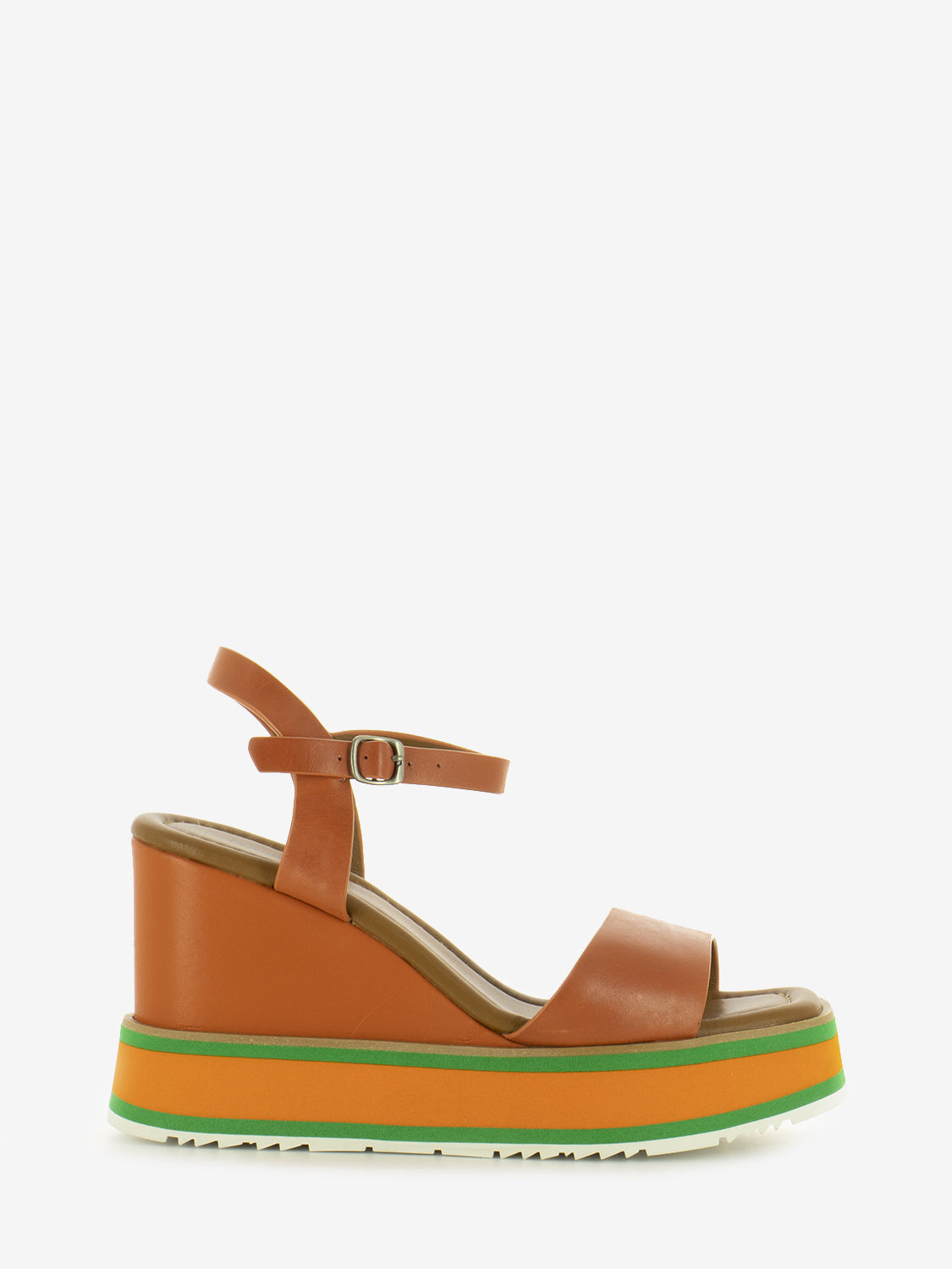 Orange/Green Wedge Sandals
