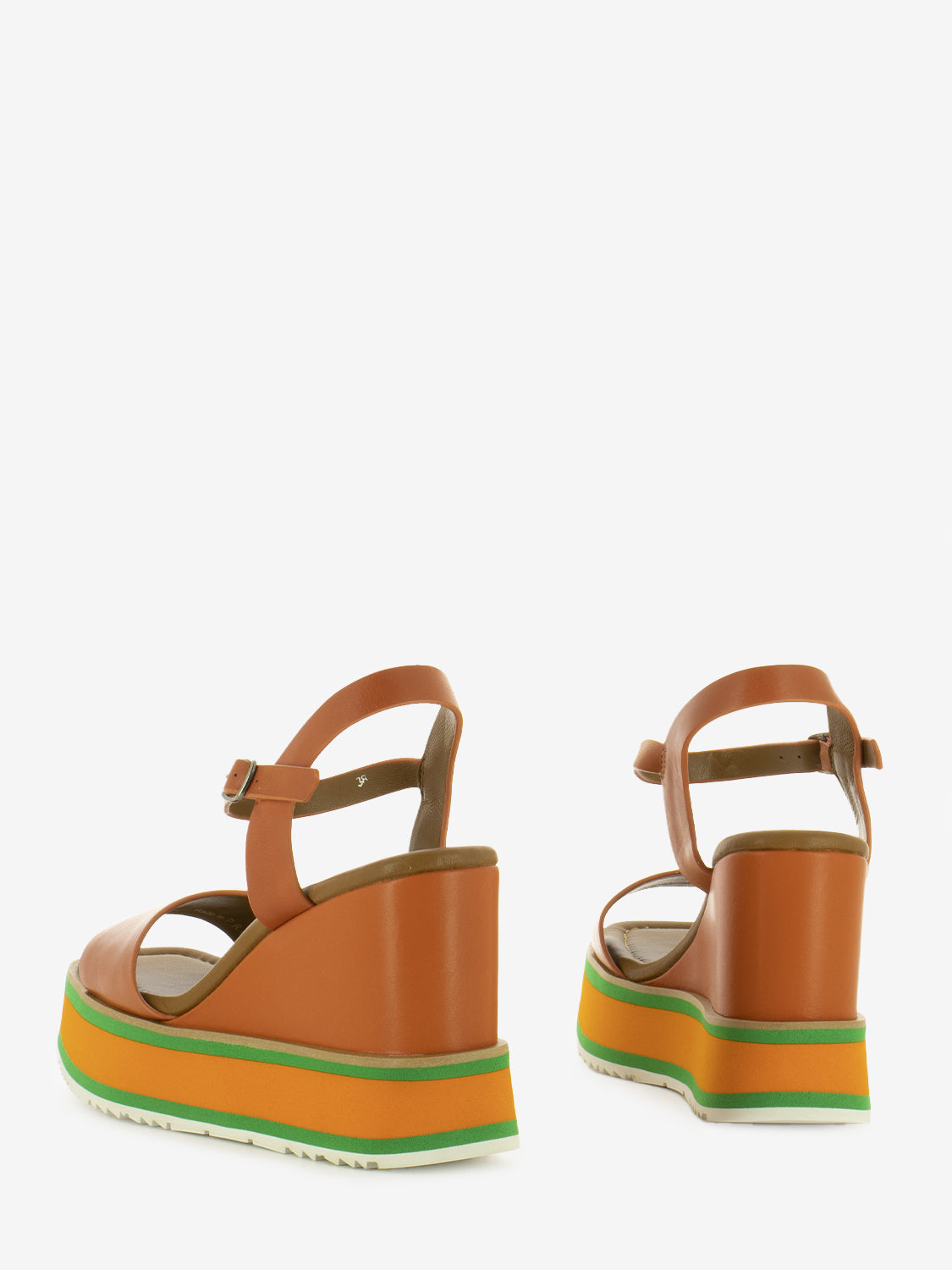 Orange/Green Wedge Sandals