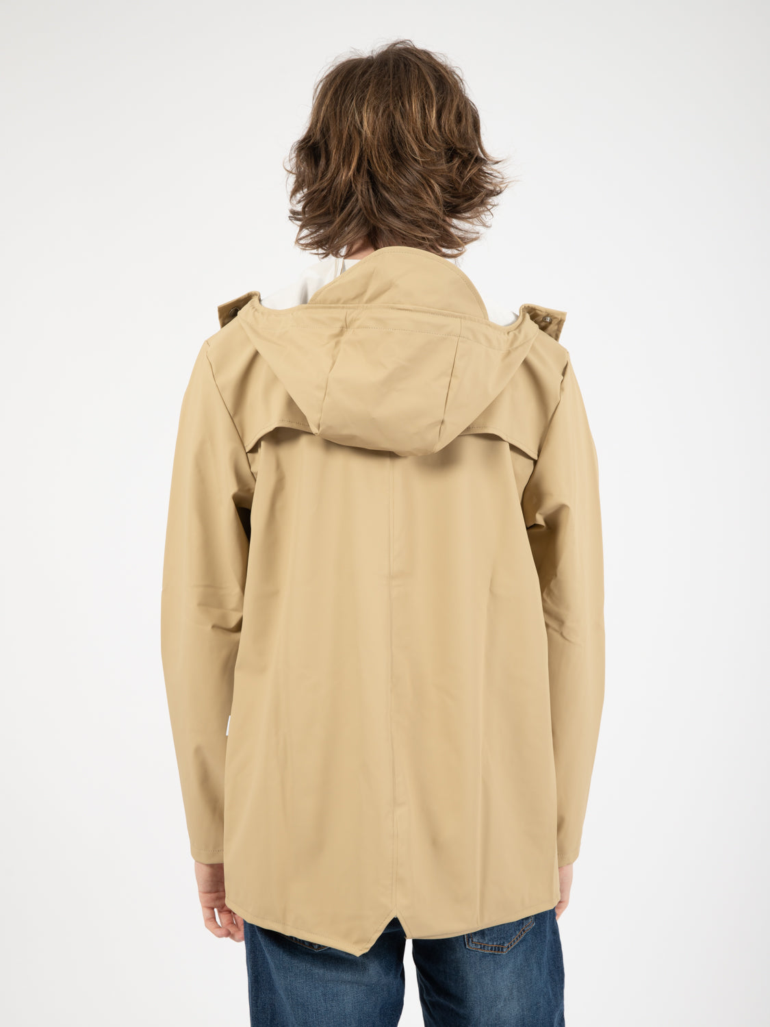 Sand hooded rain jacket