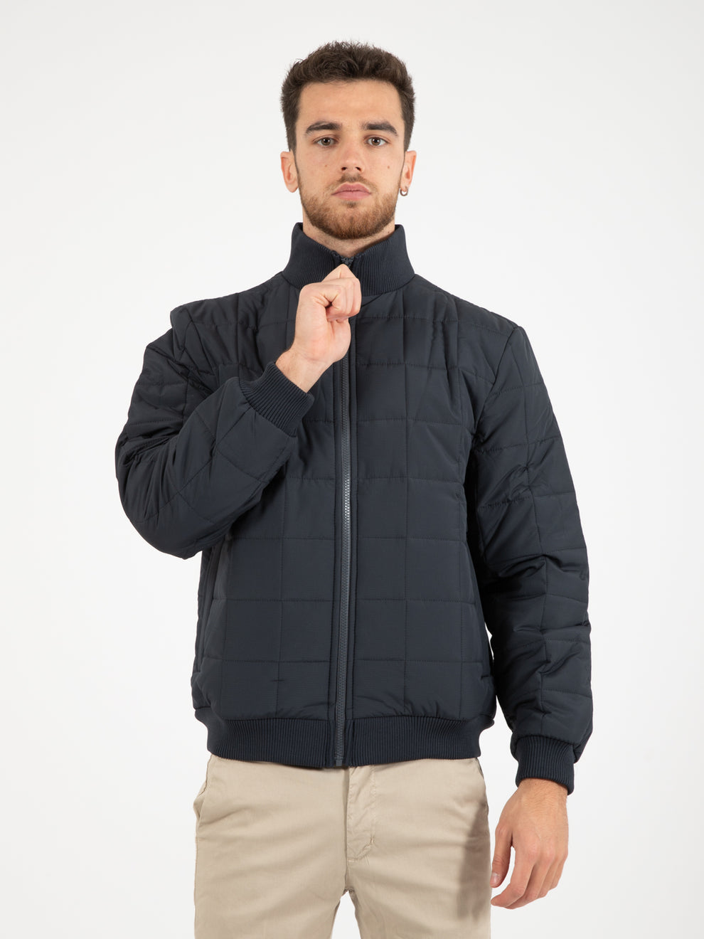 Liner high neck jacket navy