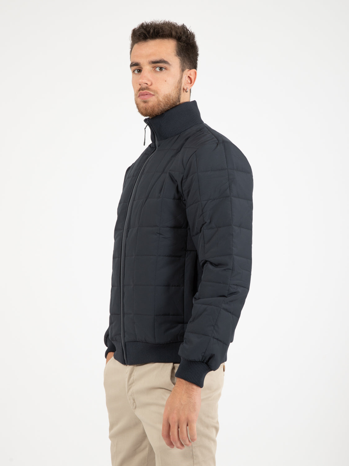 Liner high neck jacket navy