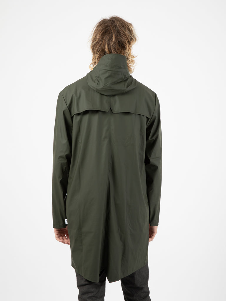 RAINS - Long jacket impermeabile green