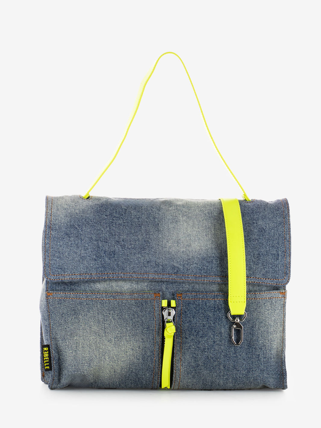Clio satchel bag denim / lime