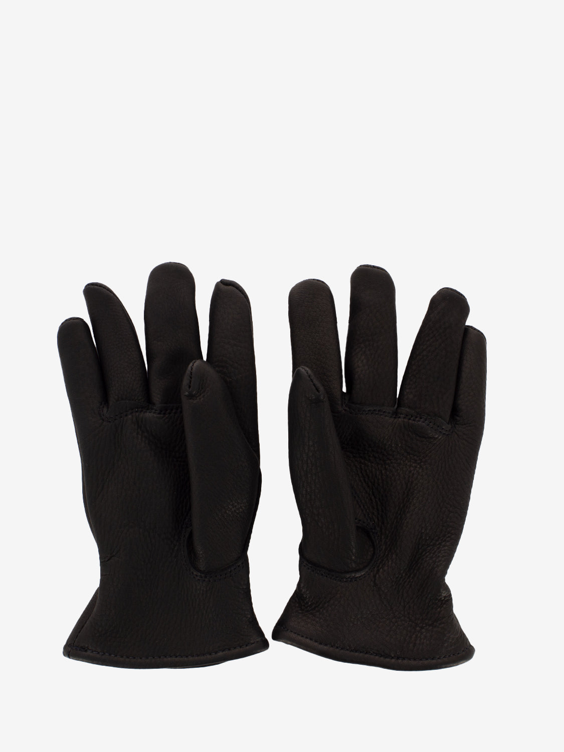 Lined buckskin black gloves