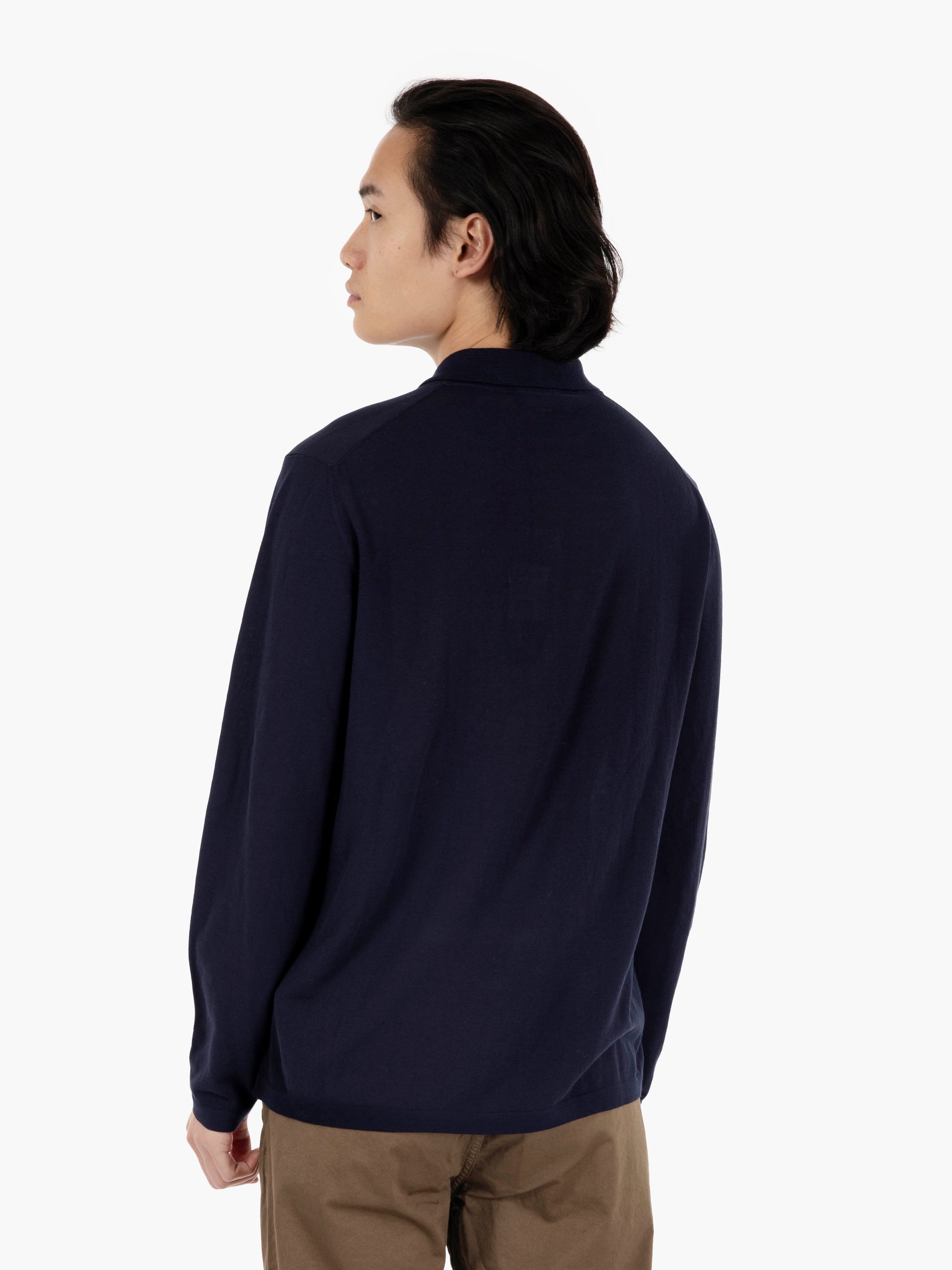 Camicia in maglia a maniche lunghe navy