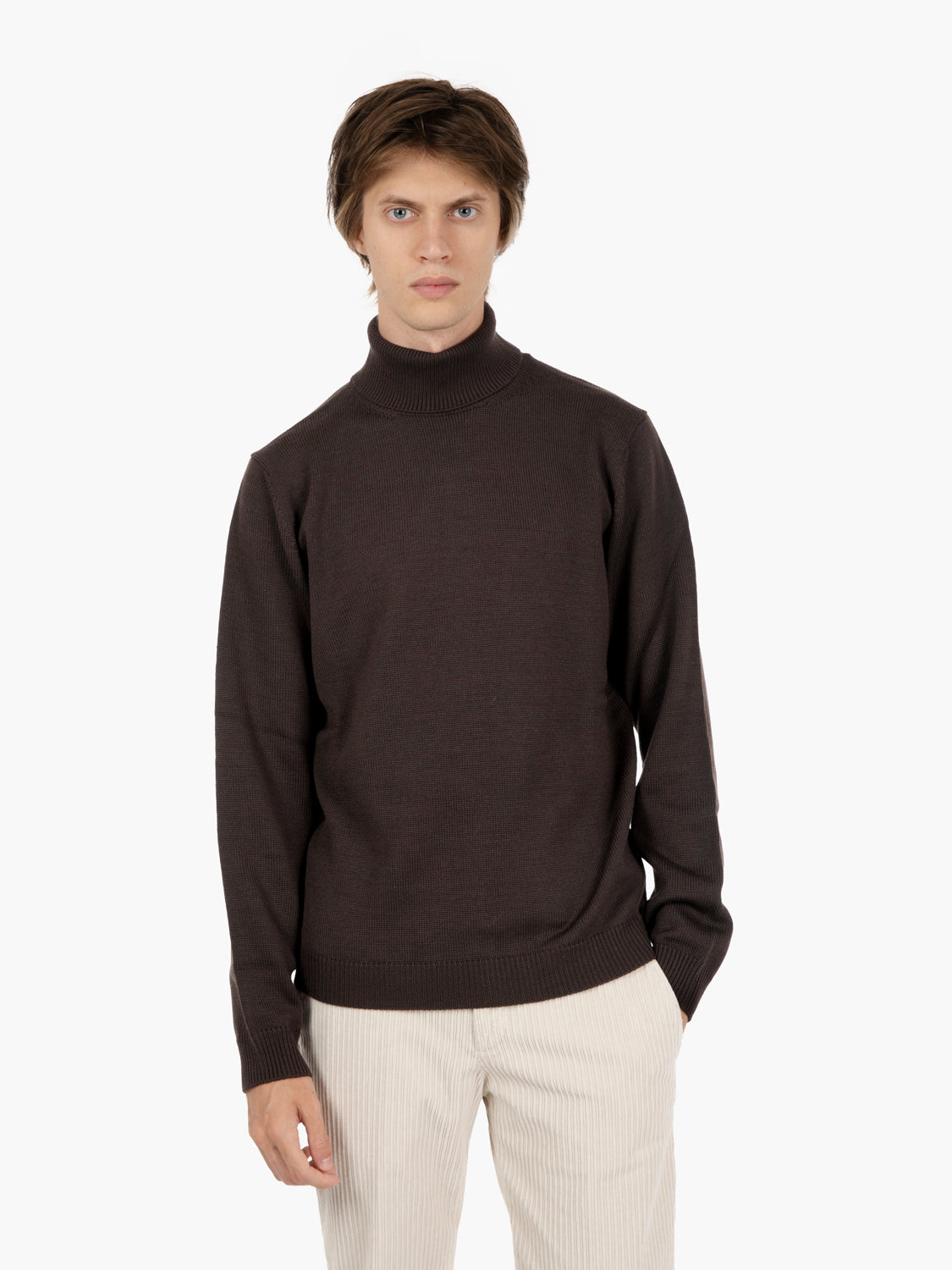 Dark merino wool turtleneck