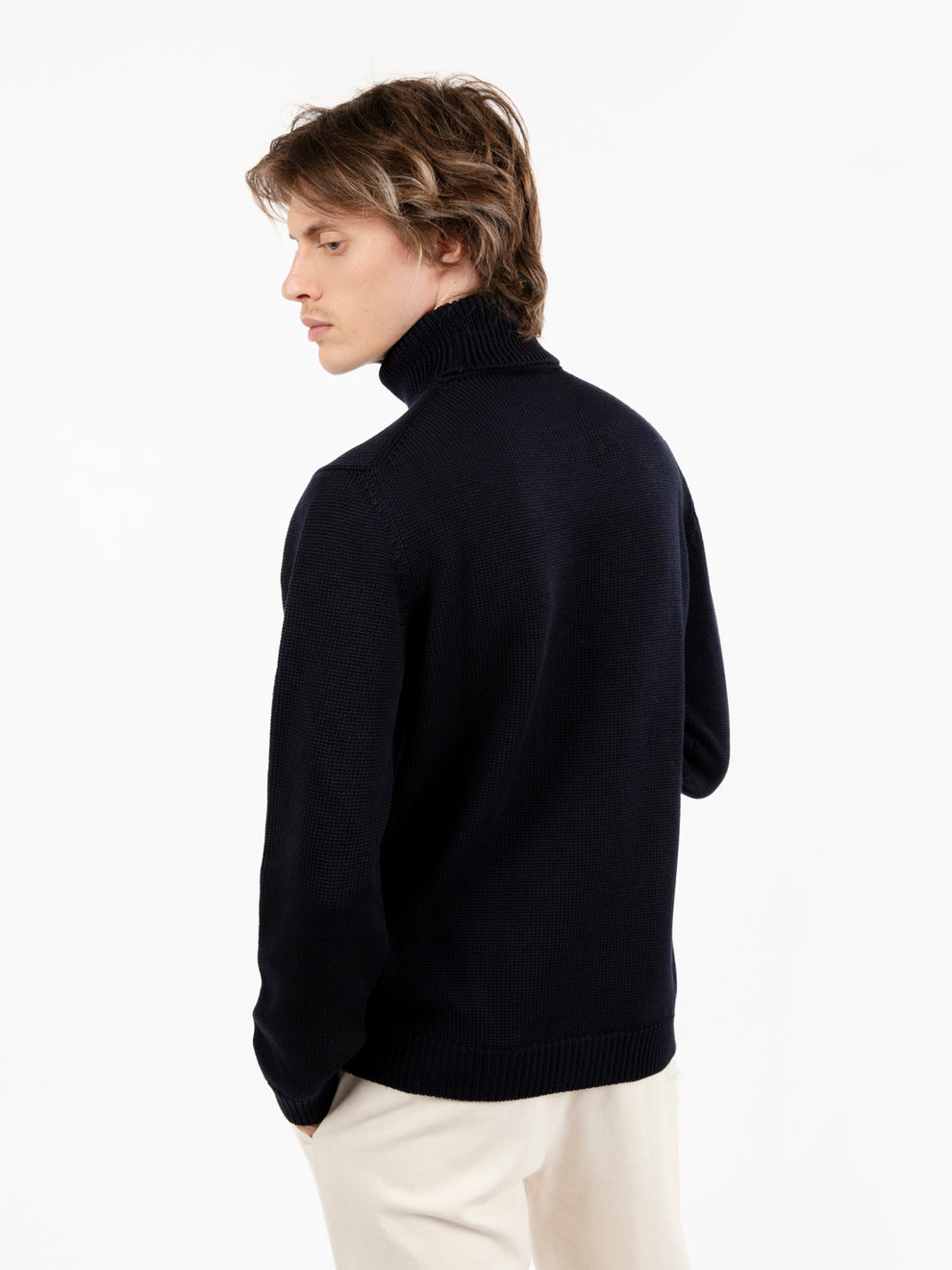 Navy wool turtleneck
