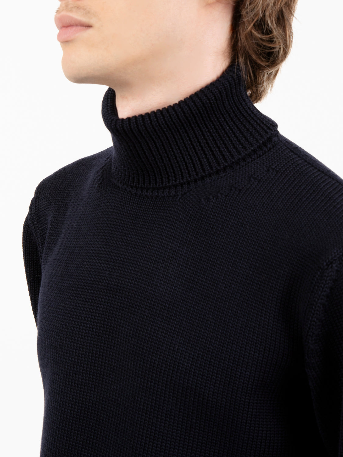 Navy wool turtleneck