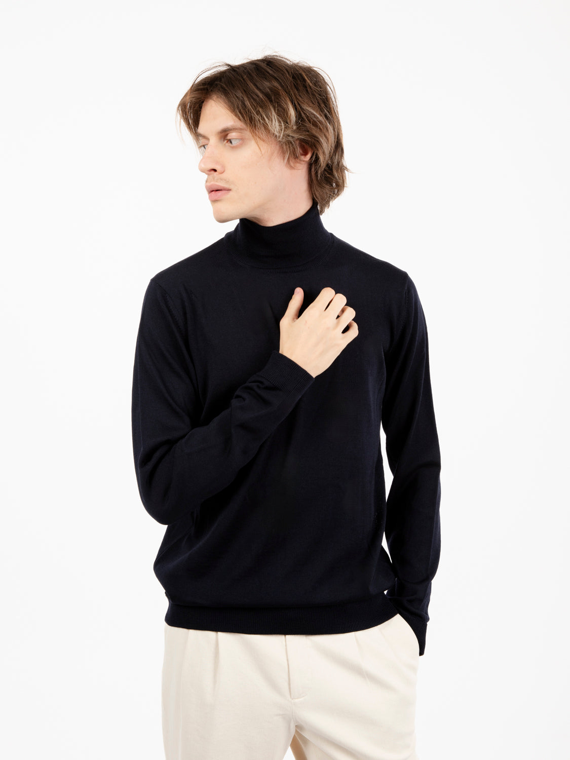 ML Turtleneck in Navy Wool
