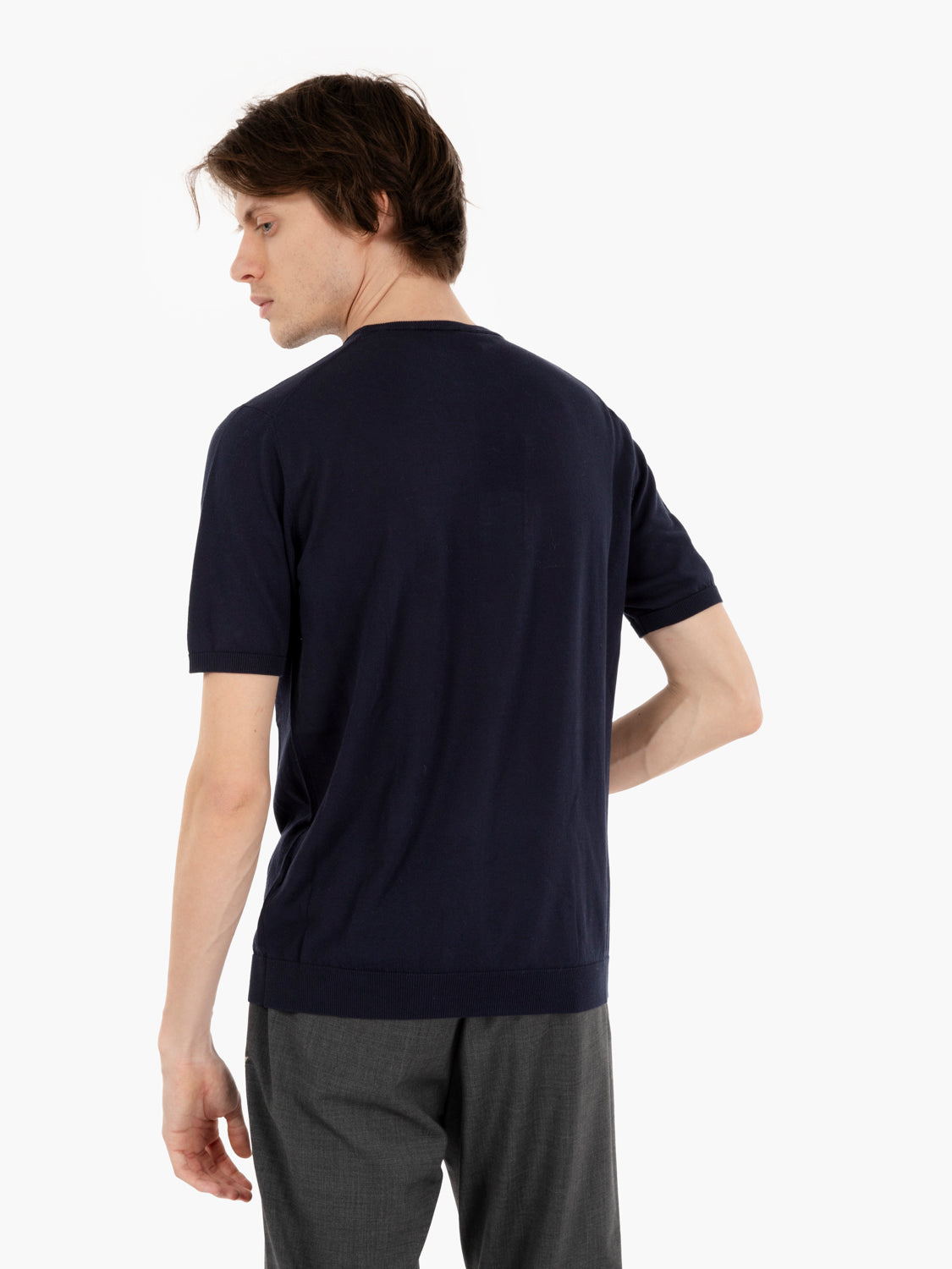 Maglia girocollo maniche corte blu