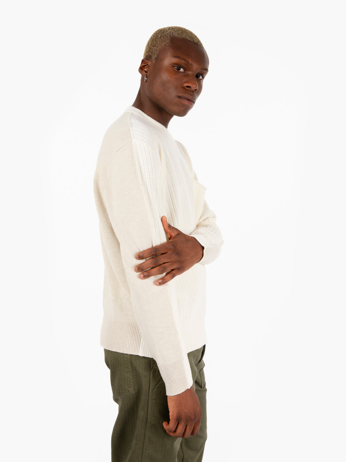 Maglione bicolore bianco / beige
