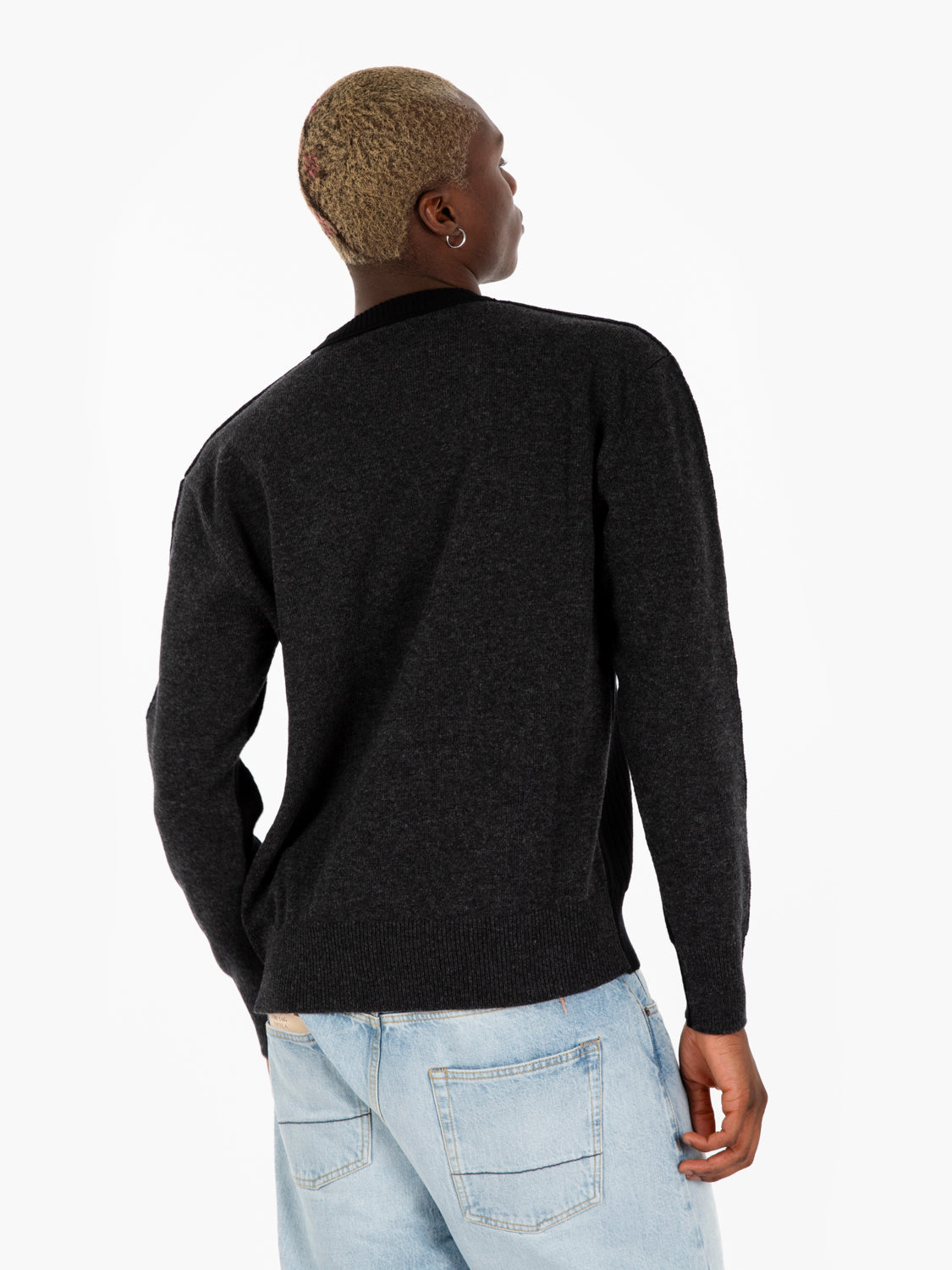 Maglione bicolore nero / grigio