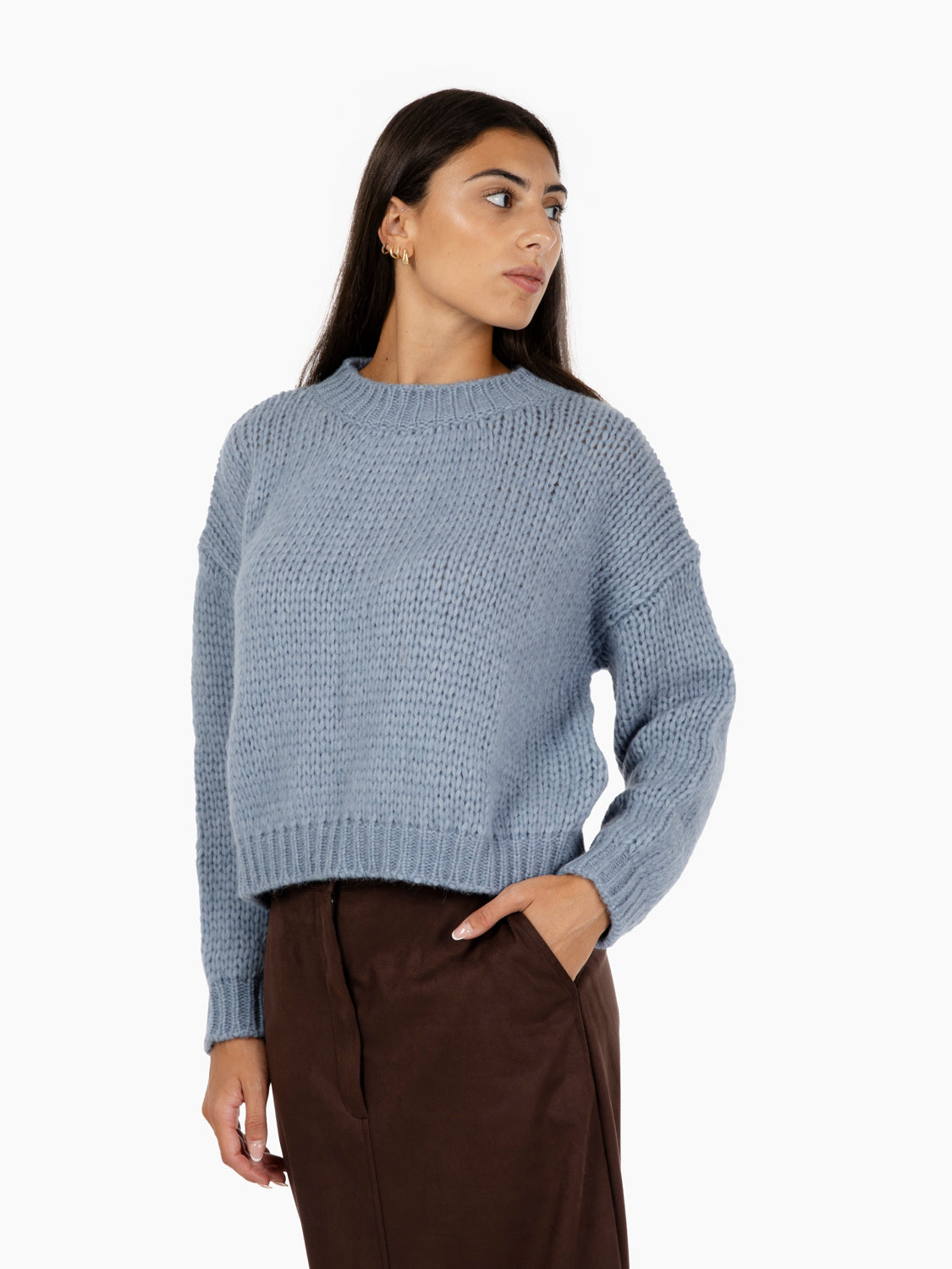 Aqua crew neck sweater