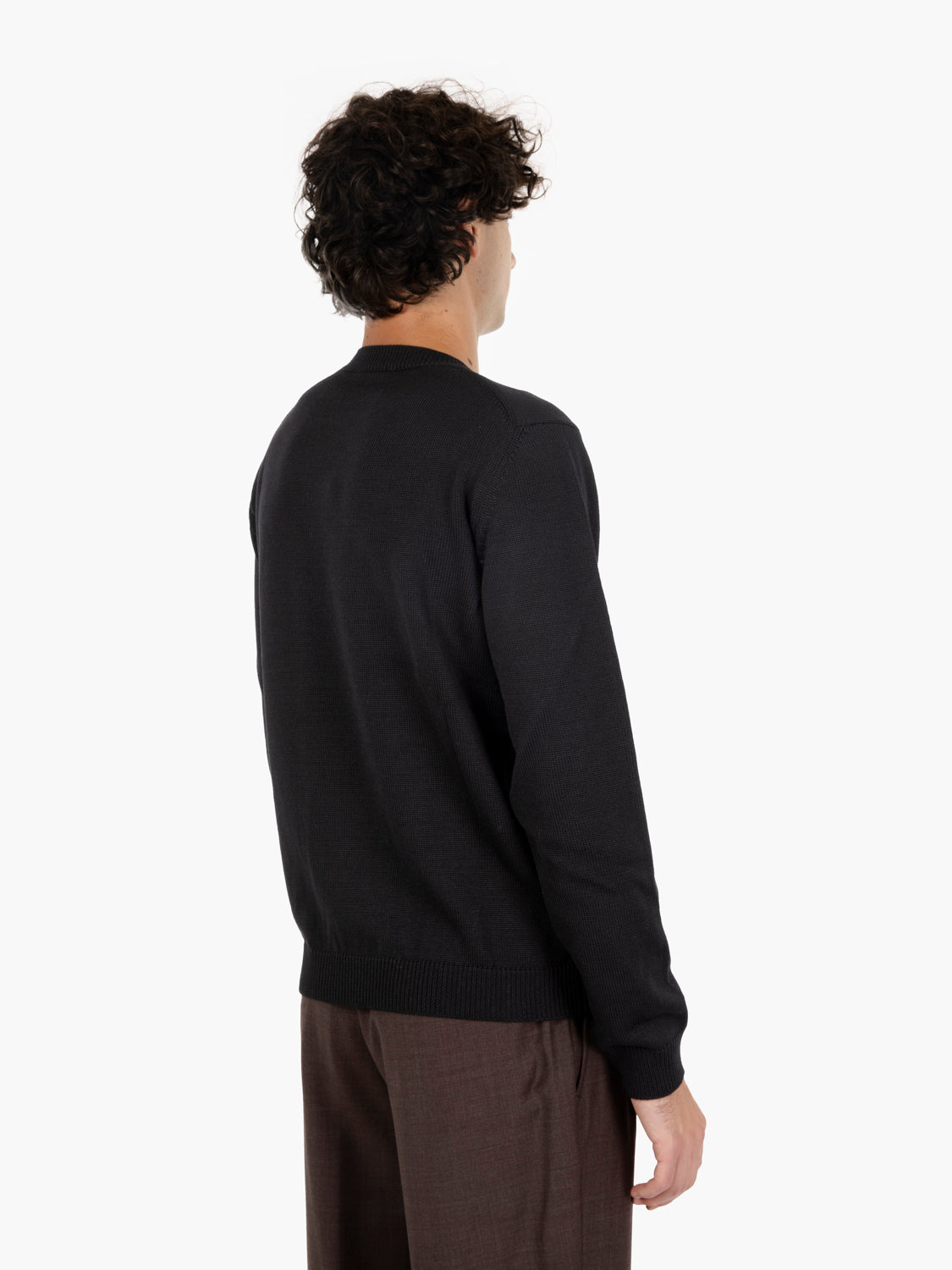 Maglione girocollo in lana nero